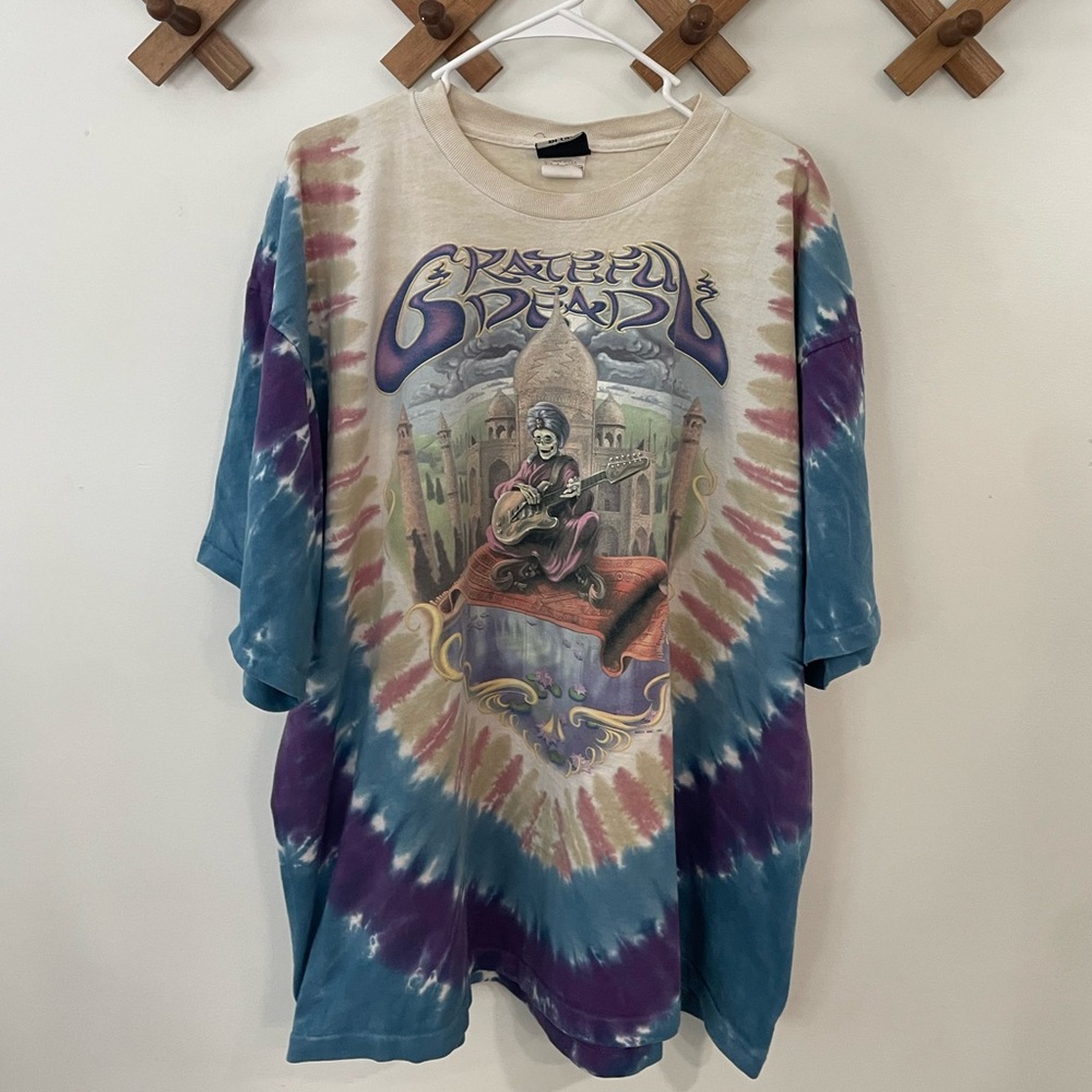 Vintage 2001 Grateful Dead Carpet Ride Liquid Blue Tie Dye Shirt size XXL